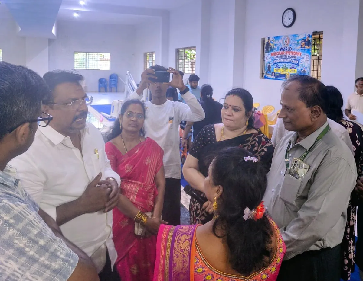 Guests and members gathered together at the hydrotherapy camp